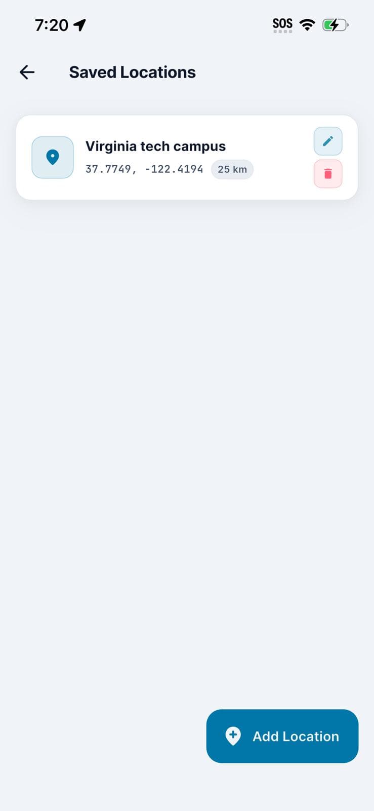 Saved Location Alerts